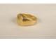 18 carat solid gold signet ring monogram 3.85gr 20th century