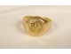 18 carat solid gold signet ring monogram 3.85gr 20th century