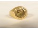 18 carat solid gold signet ring monogram 3.85gr 20th century