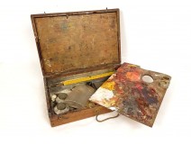 Box set watercolorist painter drawing palette colors 20th century