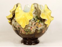 Large ceramic pot holder Jérôme Massier Fils Vallauris Art Nouveau