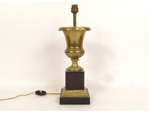 Medici vase desk lamp gilded brass black marble 20th century
