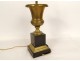 Medici vase desk lamp gilded brass black marble 20th century