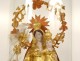 Virgin of Marseille Santibelli terracotta Child Jesus cherubs globe 19th century