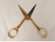 Pair of solid gold scissors 18 carat shell flowers PB 12.71gr 18th century