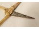 Pair of solid gold scissors 18 carat shell flowers PB 12.71gr 18th century