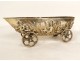 Nave table solid German silver Hanau Amphitrite dolphins 488gr 19th century