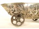 Nave table solid German silver Hanau Amphitrite dolphins 488gr 19th century