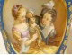 Pair of Paris porcelain flowerpots, children, cat, dog, Napoleon III, 19th century