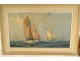 HST marine painting Robert Laroche departure tuna boats Brittany 20th century boats