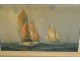 HST marine painting Robert Laroche departure tuna boats Brittany 20th century boats