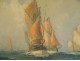 HST marine painting Robert Laroche departure tuna boats Brittany 20th century boats