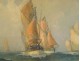 HST marine painting Robert Laroche departure tuna boats Brittany 20th century boats