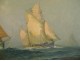 HST marine painting Robert Laroche departure tuna boats Brittany 20th century boats