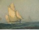 HST marine painting Robert Laroche departure tuna boats Brittany 20th century boats