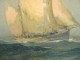 HST marine painting Robert Laroche departure tuna boats Brittany 20th century boats