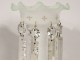 Pair of white opaline pineapple holder Napoleon III crystal pendants nineteenth