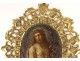 Small bronze medallion painting Christ with Links Haute Epoque 17th century