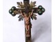 Small crucifix Christ cross enameled bronze turquoises Austria Vienna XIXth