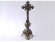 Small crucifix Christ cross enameled bronze turquoises Austria Vienna XIXth