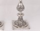 Pair of Russian silver candlesticks Minsk goldsmith Pogorzelski nineteenth century