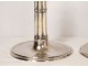 Pair of financial candlesticks in solid silver Swiss goldsmith Bossard 1541gr XIXth