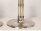 Pair of financial candlesticks in solid silver Swiss goldsmith Bossard 1541gr XIXth