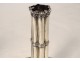 Pair of financial candlesticks in solid silver Swiss goldsmith Bossard 1541gr XIXth