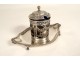 Mustard pot solid silver tray Fermiers Généraux Paris 1781 216gr XVIIIth