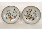 Paire plats creux porcelaine Chine Imari fleurs pivoines Qianlong XVIIIème