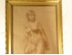 Large charcoal drawing portrait study of nude woman model by Vliegher 1925 20th century