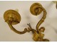 Pair of wall lights with 2 light arms Regency gilded bronze putti cherubs 18th century