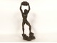 Bronze sculpture man with snake rock Art Deco 20th century