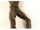 Bronze sculpture man with snake rock Art Deco 20th century