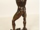 Bronze sculpture man with snake rock Art Deco 20th century