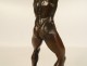 Bronze sculpture man with snake rock Art Deco 20th century