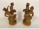 Pair of Clodion terracotta sculptures satyrs fauns bacchante nymphs 19th century