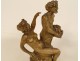 Pair of Clodion terracotta sculptures satyrs fauns bacchante nymphs 19th century