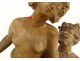 Pair of Clodion terracotta sculptures satyrs fauns bacchante nymphs 19th century