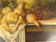 HSC painting still life fruit orange bunches grapes pear vine 19th century