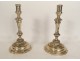 Pair of Regency silver-plated bronze candlesticks 18th century