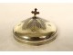 Small ciborium silver vermeil enamels Vieillard Paris flowers lilies cross 19th century