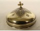 Small ciborium silver vermeil enamels Vieillard Paris flowers lilies cross 19th century