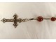 Rosary beads agate silver cross Christ medals Virgin rosary 19th century