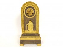 Terminal clock Restoration gilded bronze Bélisaire Baron Gérard palmette 19th century