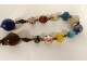 Old rosary cross Christ bronze XVIIth glass beads Murano Venice