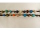 Old rosary cross Christ bronze XVIIth glass beads Murano Venice