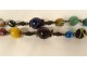 Old rosary cross Christ bronze XVIIth glass beads Murano Venice