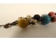 Old rosary cross Christ bronze XVIIth glass beads Murano Venice