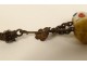 Old rosary cross Christ bronze XVIIth glass beads Murano Venice